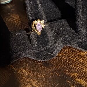 Elegant Gold and Amethyst Ring size 8.5